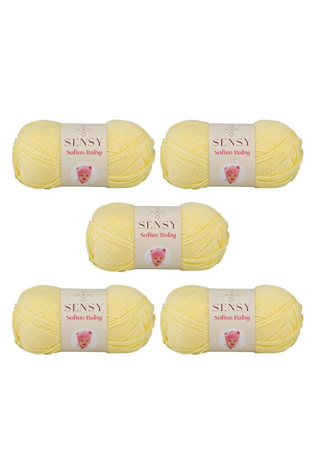 Softee Baby El Örgü İpi Battaniye İpi Bebek İpi Hırka Kazak İp Yelek İp Atkı Bere Patik İpi Limon - 1