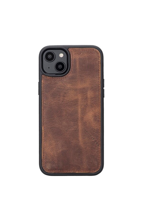 Apple iPhone 14 Plus Uyumlu Deri Cüzdanlı Kılıf MWWN G2 Kahve - 2