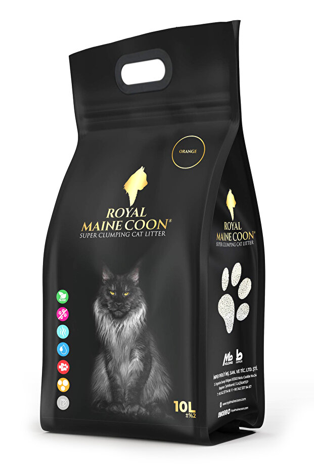 Royal Maine Coon Süper Emiş Gücüne Sahip Portakal Kokulu Perlit Kedi Kumu 10 Litre