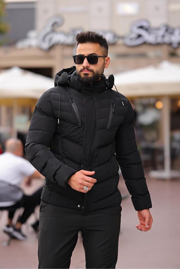 KAPÜŞONLU KIŞLIK ERKEK MONT - 1