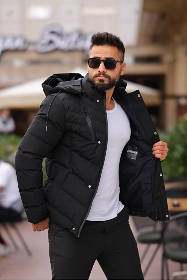 KAPÜŞONLU KIŞLIK ERKEK MONT - 3