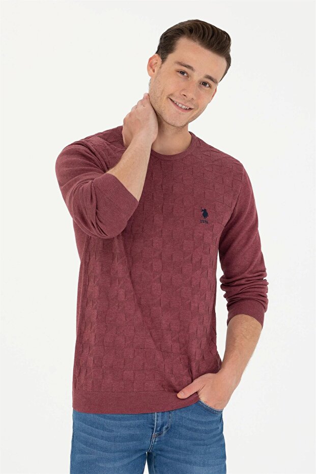 Pánský svetr Claret Red Basic - 1