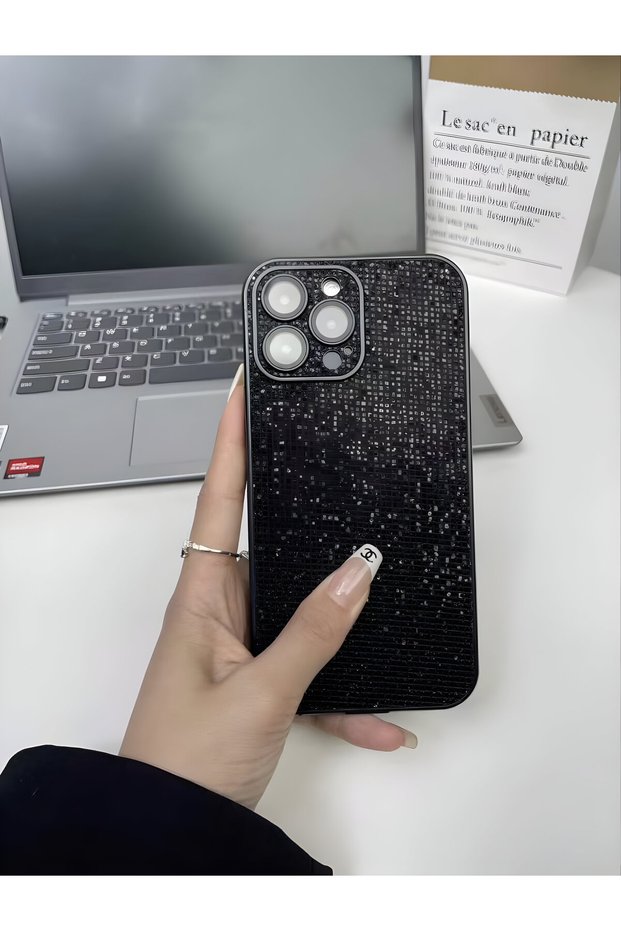 Apple iPhone 11 Compatible Stoned Glitter Camera Lens Protection Case