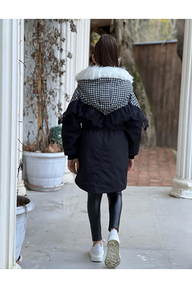 Houndstooth Fur Coat - 4