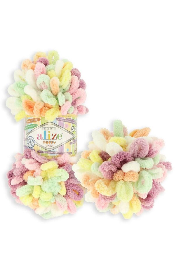 Puffy Color El Örgü Ipliği 5'li Paket 100 gr 9 mt Parmak Örgü Ipi - 1
