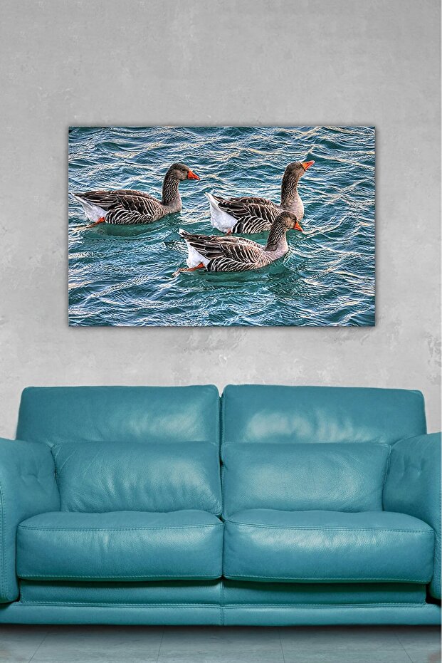 Digital Printed Living Room Kitchen Animal Motif Duck Pattern Canvas Painting Ar030424