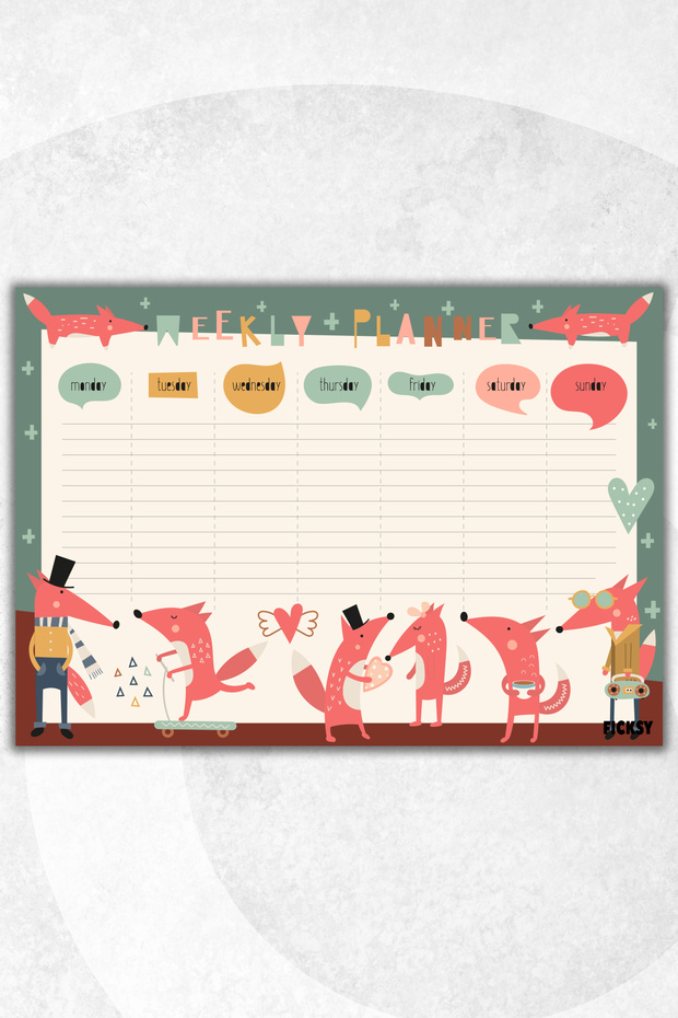 Children's Weekly Planner - A4 - 30 Sheets - Student Planner - School Planner - Lesson Schedule