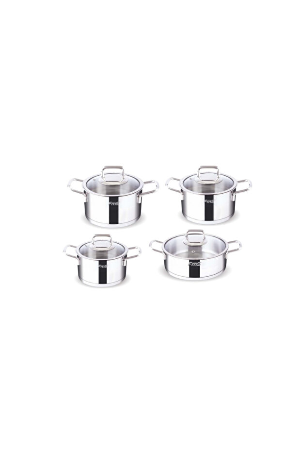 Yıldız Silver 8 Parça Çelik Tencere Takımı - 1