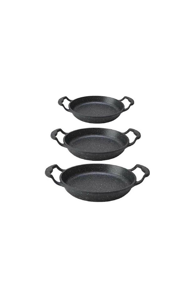 Asya Döküm Granit 3lü Kapaksız Sahan Seti 18-20-22 Cm - 1