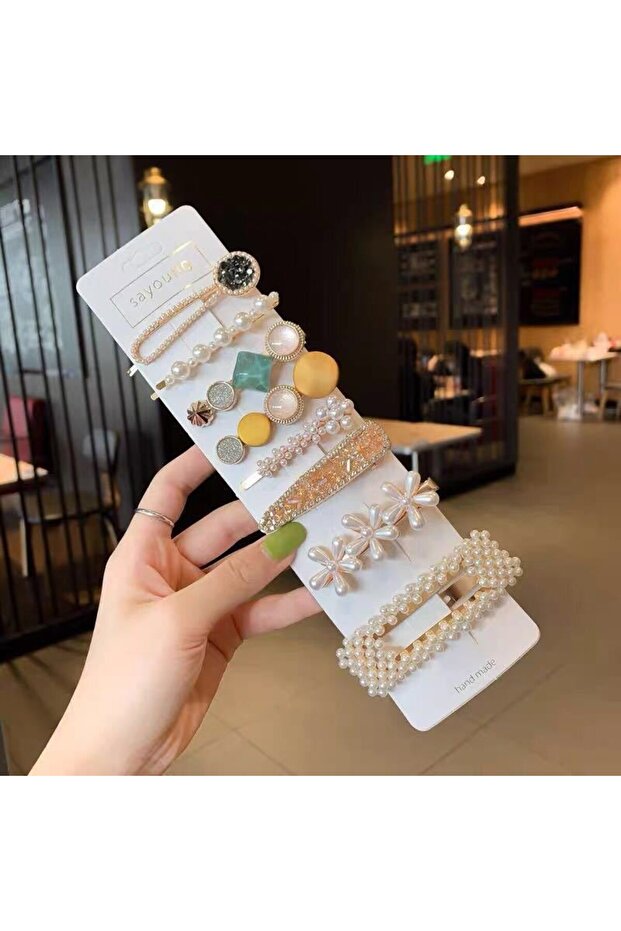 مجموعة إبزيم فاخرة بألوان مختلطة مكونة من 8 قطع
