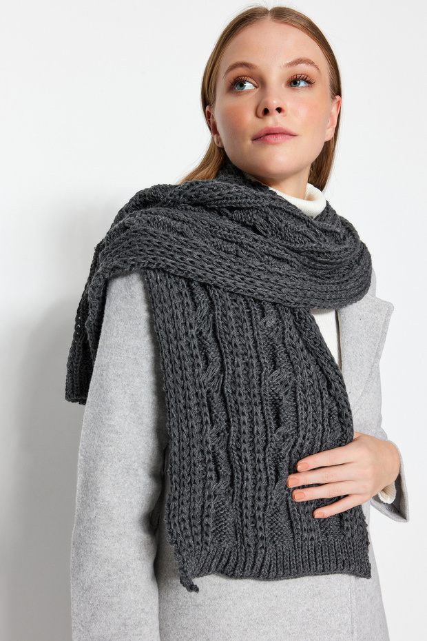 Anthracite Knitted Detailed Weft TWOAW21AT0018