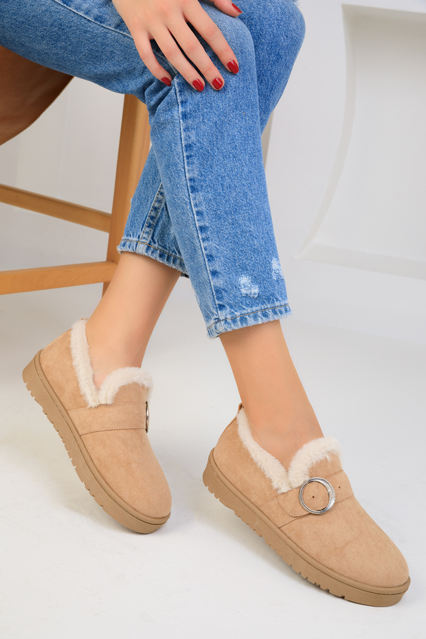 Nude Suede Women's Boots & Booties 18623