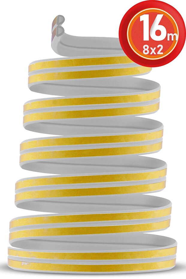 8x2=16 Mt Telvesse Door Window Water Cold Proof Insulation Tape Insulation Wick (LIGHT-GREY)