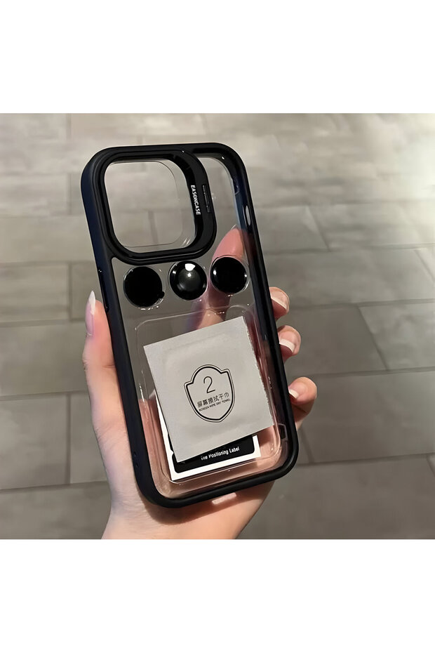 Apple iPhone 15 Compatible Camera Frame Protection Cover Stand Case with Lens Protection Gift