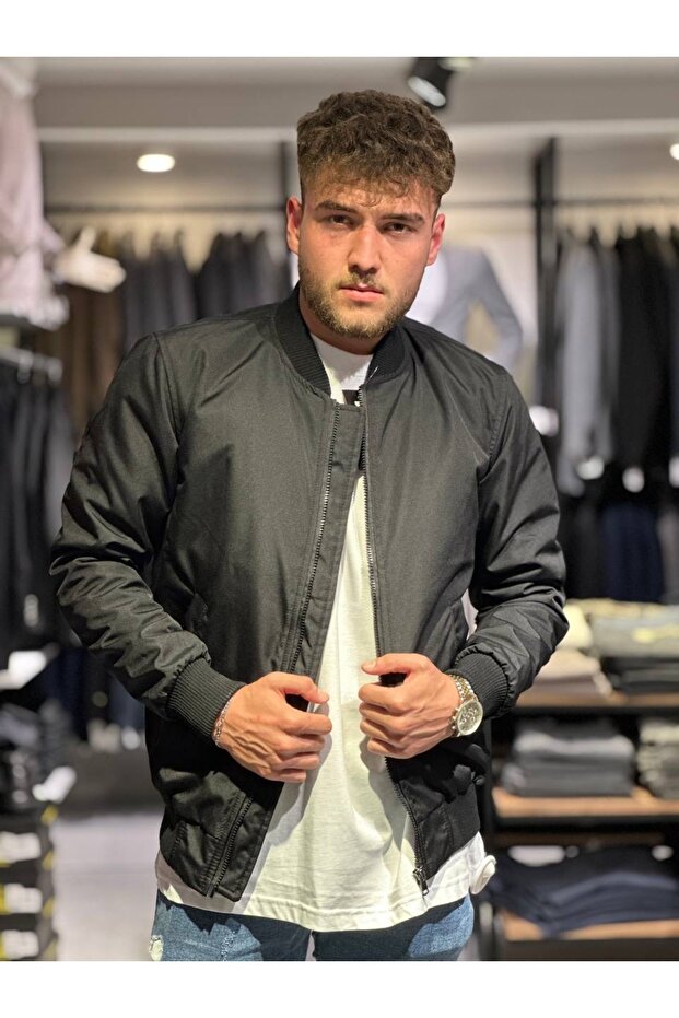 Sade Basic Fermuarlı Kolej Ceket - 1