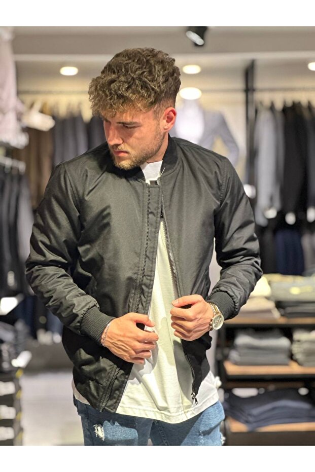 Sade Basic Fermuarlı Kolej Ceket - 3