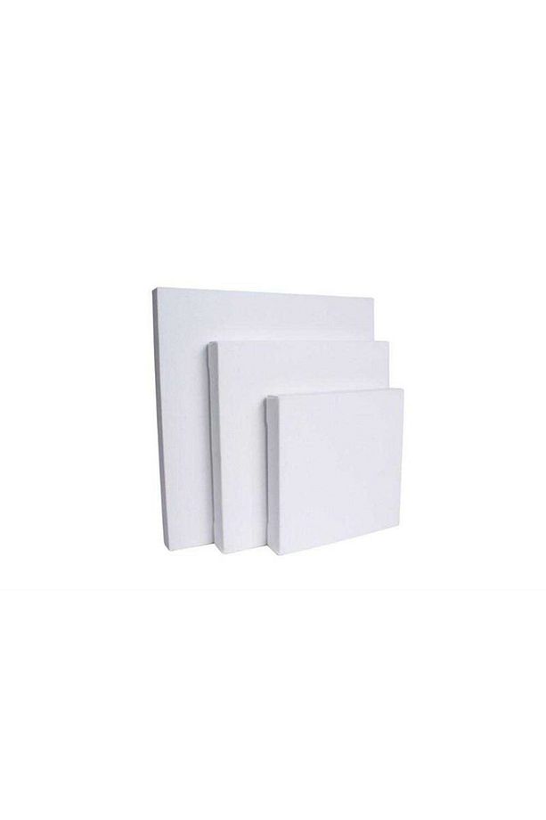 Kare Arkadan Zımbalı Yüksek Kaliteli Boş Tuval: 35x35 cm - 1