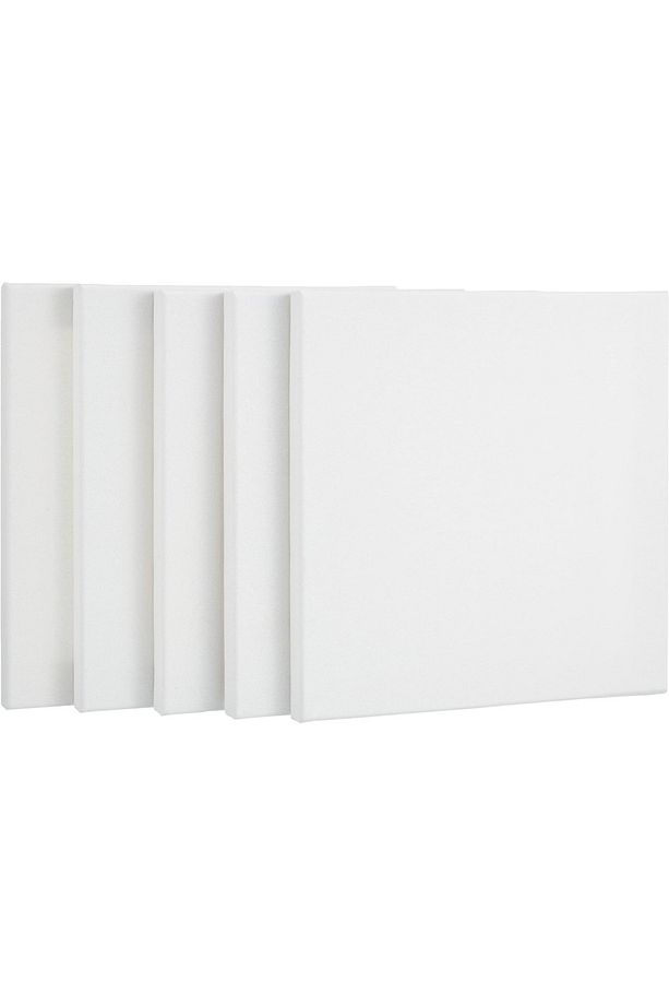 Kare Arkadan Zımbalı Yüksek Kaliteli Boş Tuval: 35x35 cm - 2