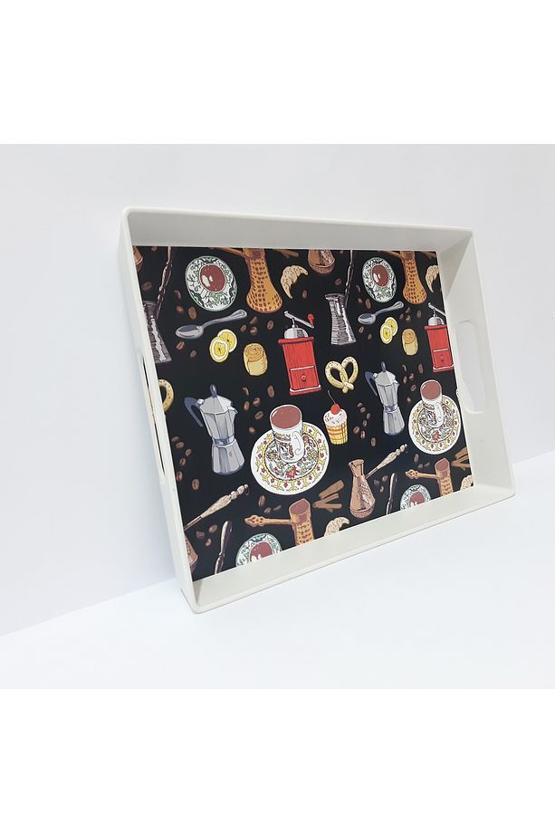 Çay Tepsi Plastik Desenli Çay Tepsisi - 6