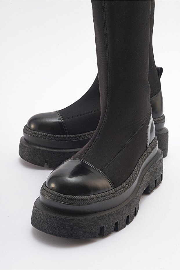 Γυναικείες μπότες με χοντρή σόλα CELINE Μαύρες Scuba - 5