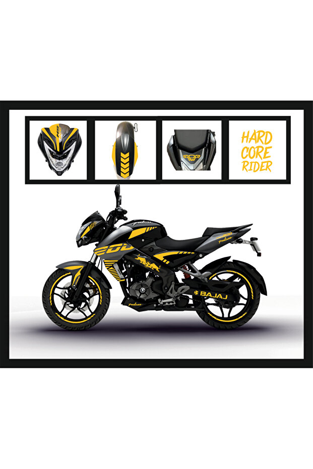Ns 200 Sticker Set NS200 Full Set Sticker Reflektif Sarı - 2