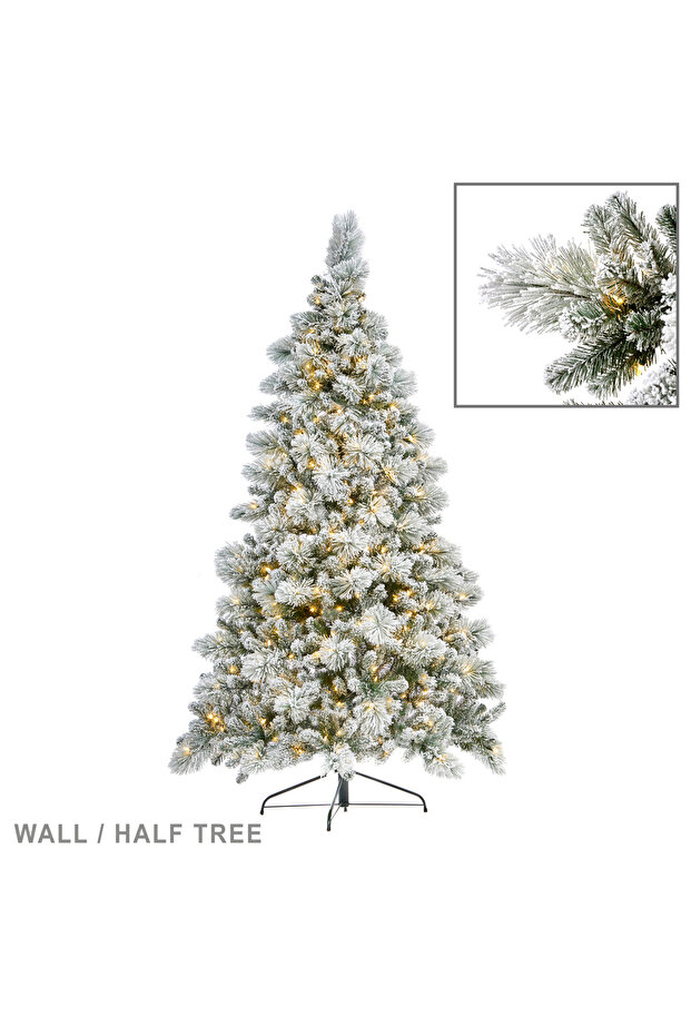FLOCK PINE HALF WALL TREE - 1