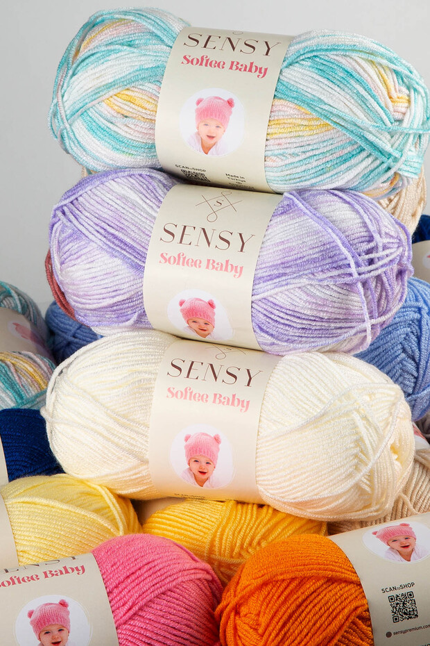 Softee Baby El Örgü İpi Battaniye İpi Bebek İpi Hırka Kazak İp Yelek İp Atkı Bere Patik İpi - 8