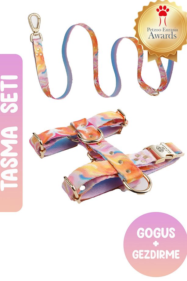 Kaçış Önleyici Tasma Candy Tasma Seti Göğüs Tasması Ve Gezdirme Tasması - 1