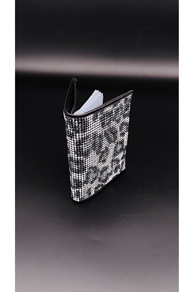 محفظة حامل بطاقات حجرية بنمط الفهد - 1