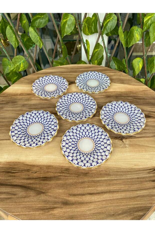 Mücevher model altın 6 prç çay tabağı. - 4