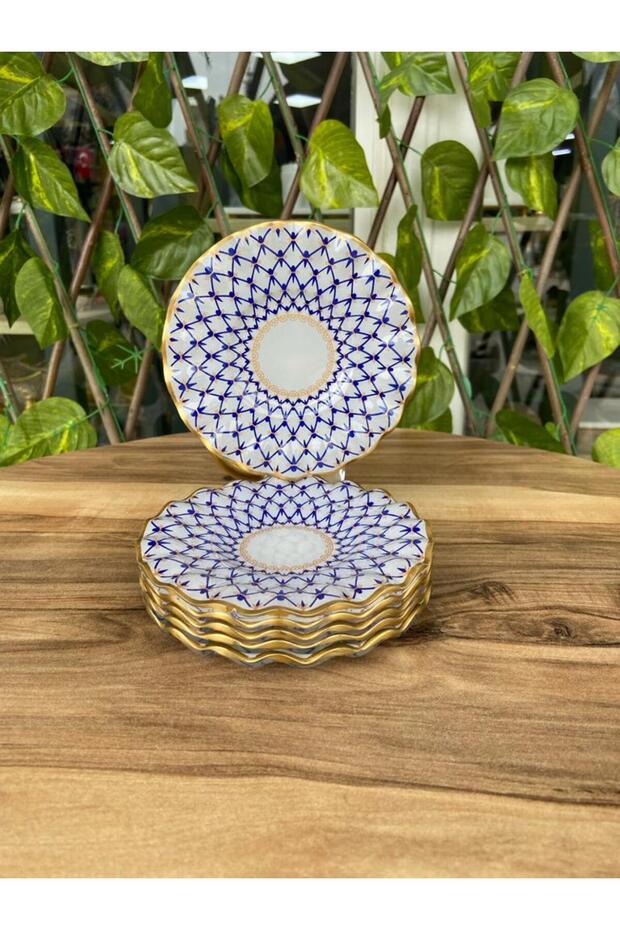 Mücevher model altın 6 prç çay tabağı. - 1