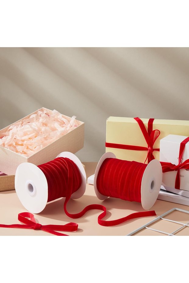 New Year's Red Velvet Ribbon 2 cm 18 Meters