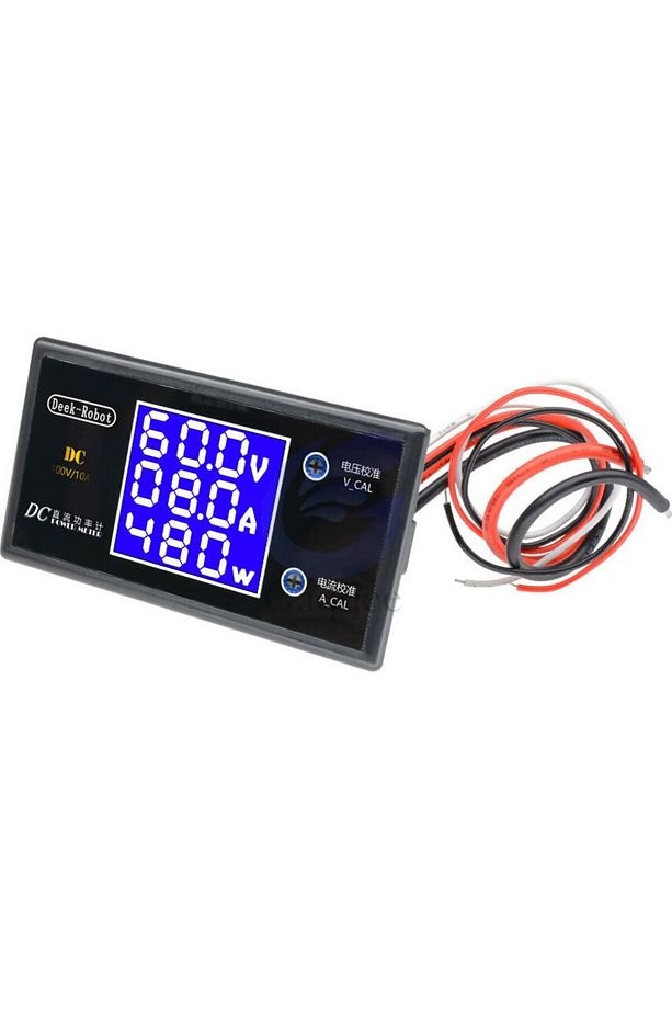 Dc 0-100V 10A Digital Voltmetre Ampermetre ve Wattmetre Deekrobot 0-1000W Mavi LCD - 1