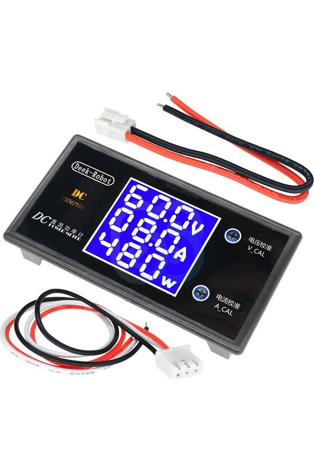 Dc 0-100V 10A Digital Voltmetre Ampermetre ve Wattmetre Deekrobot 0-1000W Mavi LCD - 5