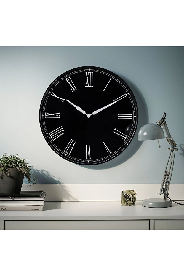 DRABBLING duvar saati, siyah, 52 cm - 1