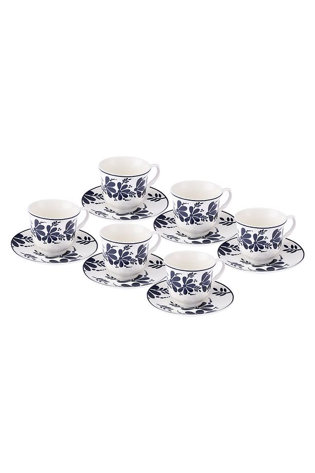 STD Kelsey New Bone 6 Kişilik Kahve Fincan Takımı 90 ml Lacivert Klasik - 4
