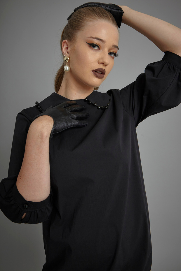 İnci Işlemeli Pamuklu Elbise - 6