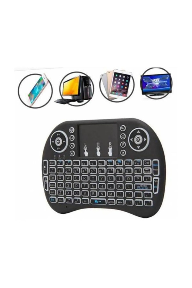 Işıklı Kablosuz Mini Klavye ve Dokunmatik Mouse Seti-Android,IOS,Pc,Telefon,Tablet ve TV için - 2