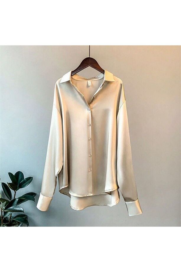 Boby Silk - %100 Ipek Oversize Kadın Gömlek - 1