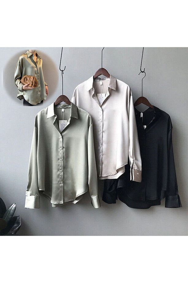 Boby Silk - %100 Ipek Oversize Kadın Gömlek - 3