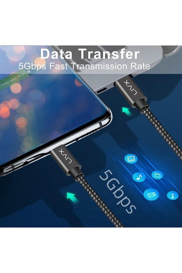 Solid 100w 5a Type C To Iphone 15 Pro Max Uyumlu Hızlı Şarj Data Kablosu Halat Örgülü Space 3 Metre - 5