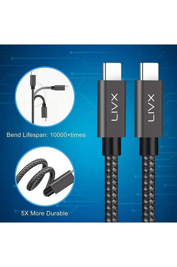 Solid 100w 5a Type C To Iphone 15 Pro Max Uyumlu Hızlı Şarj Data Kablosu Halat Örgülü Space 3 Metre - 7
