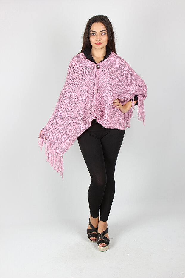 Püsküllü Triko Şal - 1