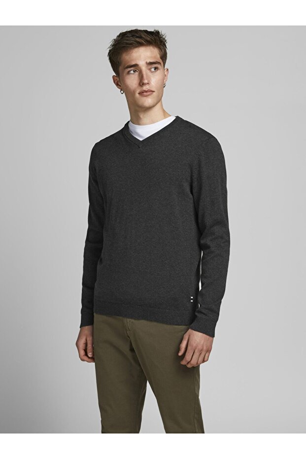 سترة جاك جونز Jjebasıc Knit V-neck Noos للرجال12137194