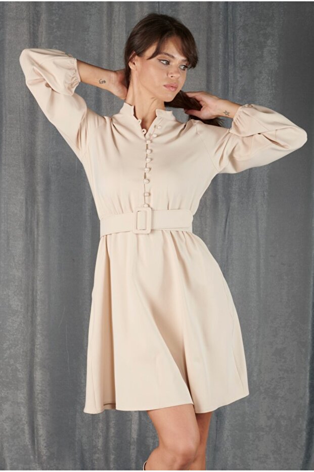 Allurra Taş Kemerli Elbise - 5