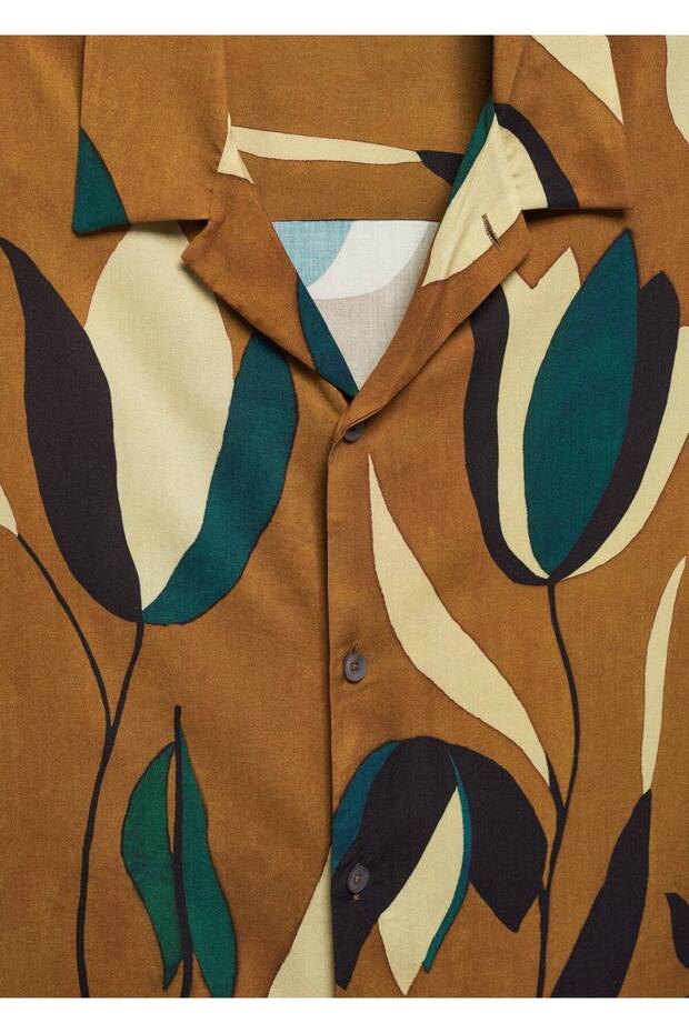 Desenli bowling yaka gömlek - 6