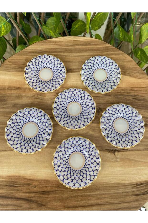 Mücevher model altın 6 prç çay tabağı. - 3