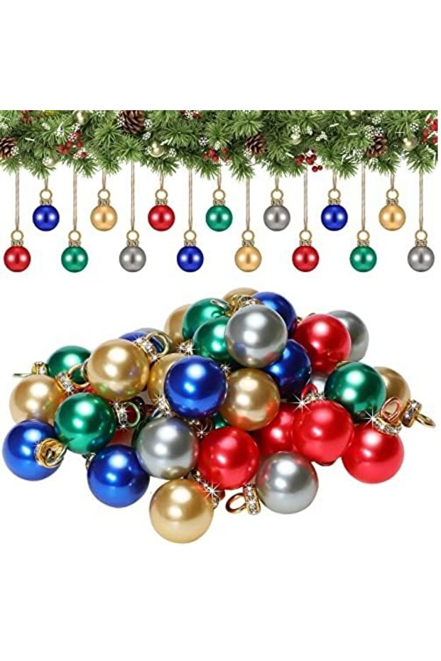 New Year's Party Mixed Color Ball Ornament 5 cm 6 Pieces