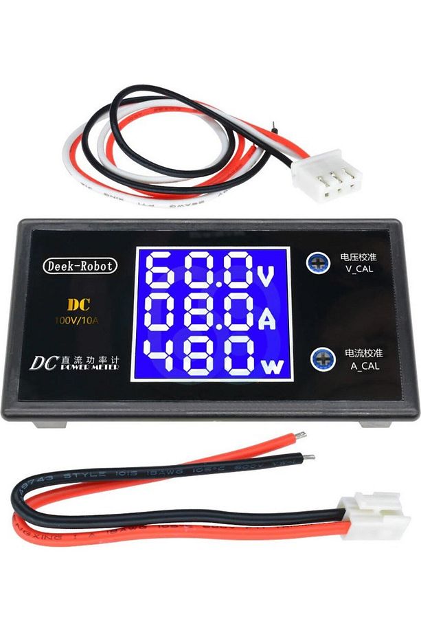 Dc 0-100V 10A Digital Voltmetre Ampermetre ve Wattmetre Deekrobot 0-1000W Mavi LCD - 2