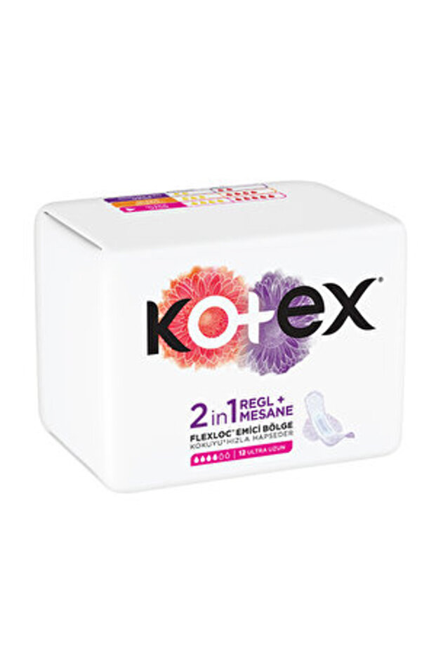 ( 5 ADET ) Kotex 2 in 1 Regl + Ultra Uzun Mesane Pedi 12'li - 1